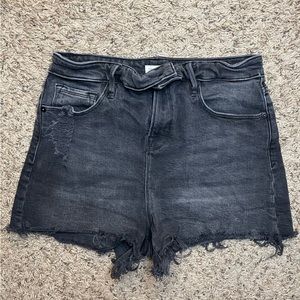 Good American Black High Waist Denim Shorts